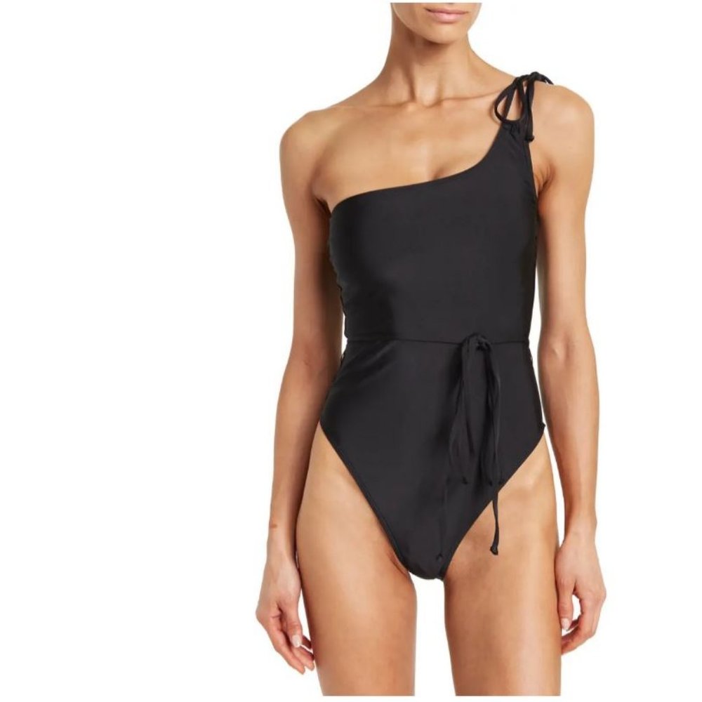 Good American Shine One-Shoulder One-Piece Swimsuit GSW0114 GA 2 / Medium